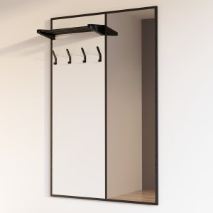 Настінна вішалка з дзеркалом Флорида 2 чорна