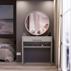 Туалетний столик із дзеркалом Аскольд Fenster колір Світло-сірий