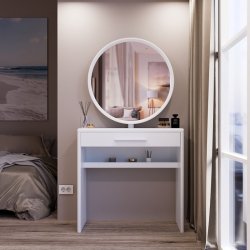 Туалетний столик із дзеркалом Аскольд Fenster колір Білий
